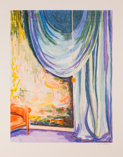 Årets konstnär, Lota Döbling, vinst 181-335, Fågelrummet, litografi.Foto. Per Björkdahl